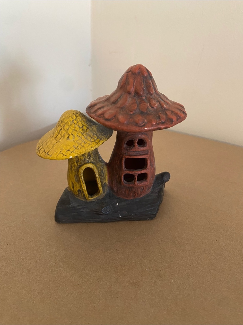 Vintage Ceramic Mushroom Houses Figurine / Fish Tank Decor Whimsical Boho fairy